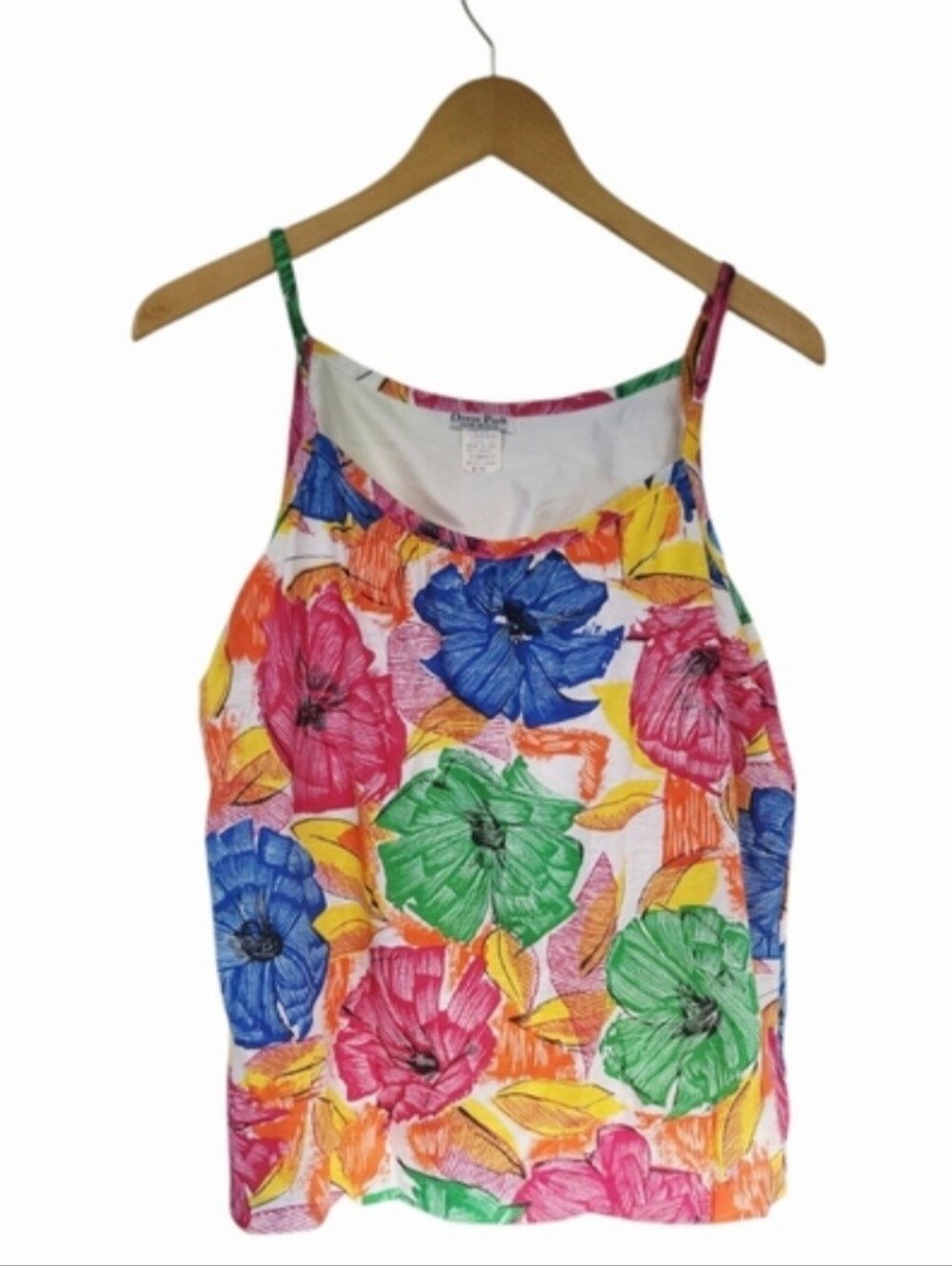 Vintage Deere Park Multi Colored Floral Tank Top L